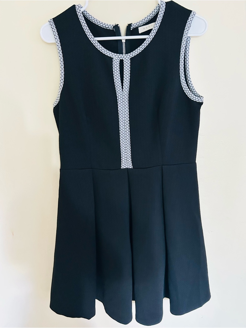 Mebon  Sleeveless Dress with White Trim - Classic School & casual dress.